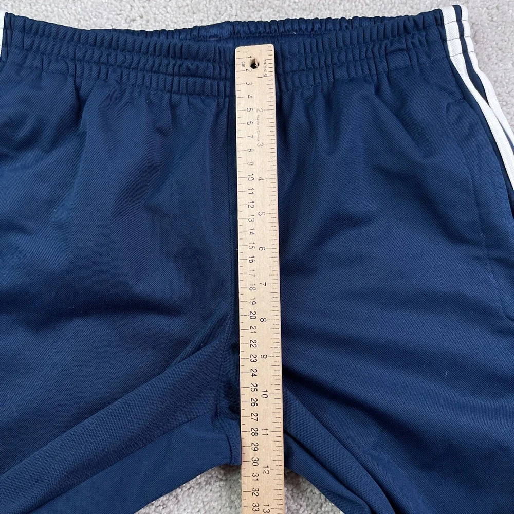 Adidas Pants Mens Medium Navy Blue 3 Stripe Track Knit Activewear Sweatpants Gym
